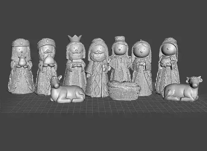 NATIVITY FULL SET 11 FIGURES MODEL CHRISTMAS ORNAMENT FAMILY 3D print model
