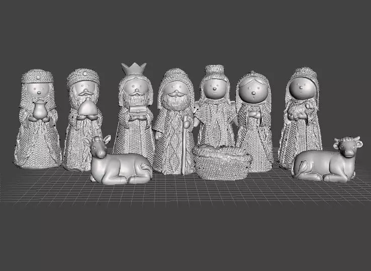 NATIVITY FULL SET 11 FIGURES MODEL CHRISTMAS ORNAMENT FAMILY 3D print model_0