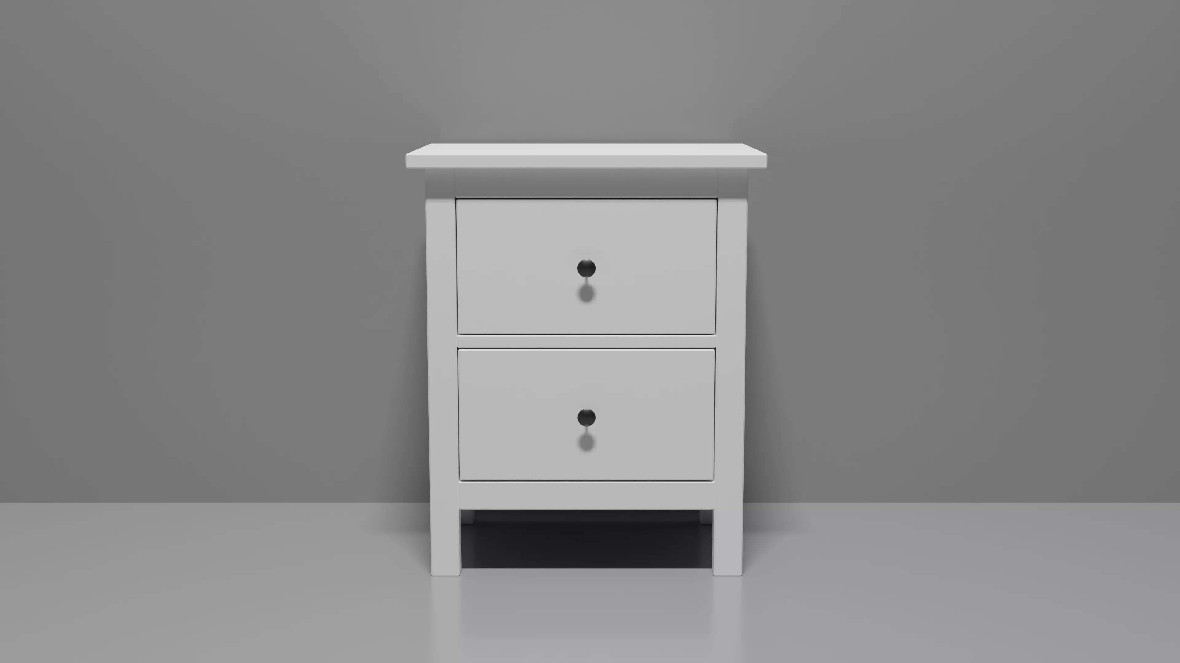 Hemnes Chest of 2 white drawers Free 3D model