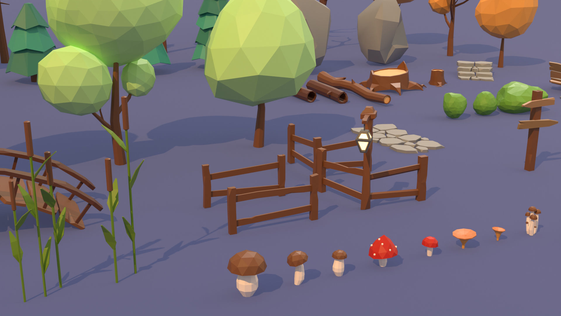 Lowpoly nature asset pack Low-poly 3D model_2
