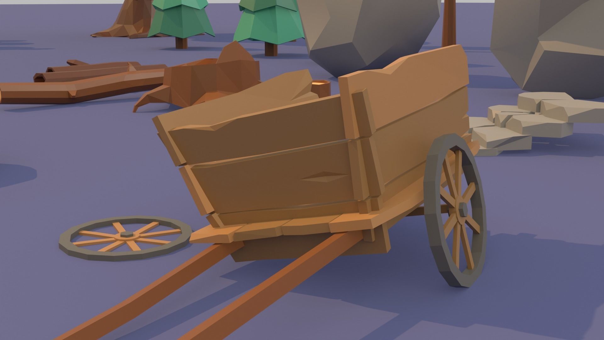 Lowpoly nature asset pack Low-poly 3D model_4