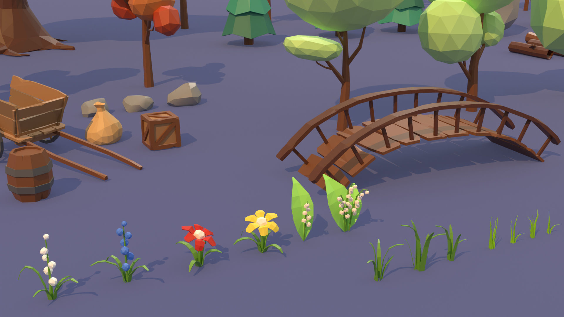 Lowpoly nature asset pack Low-poly 3D model_3