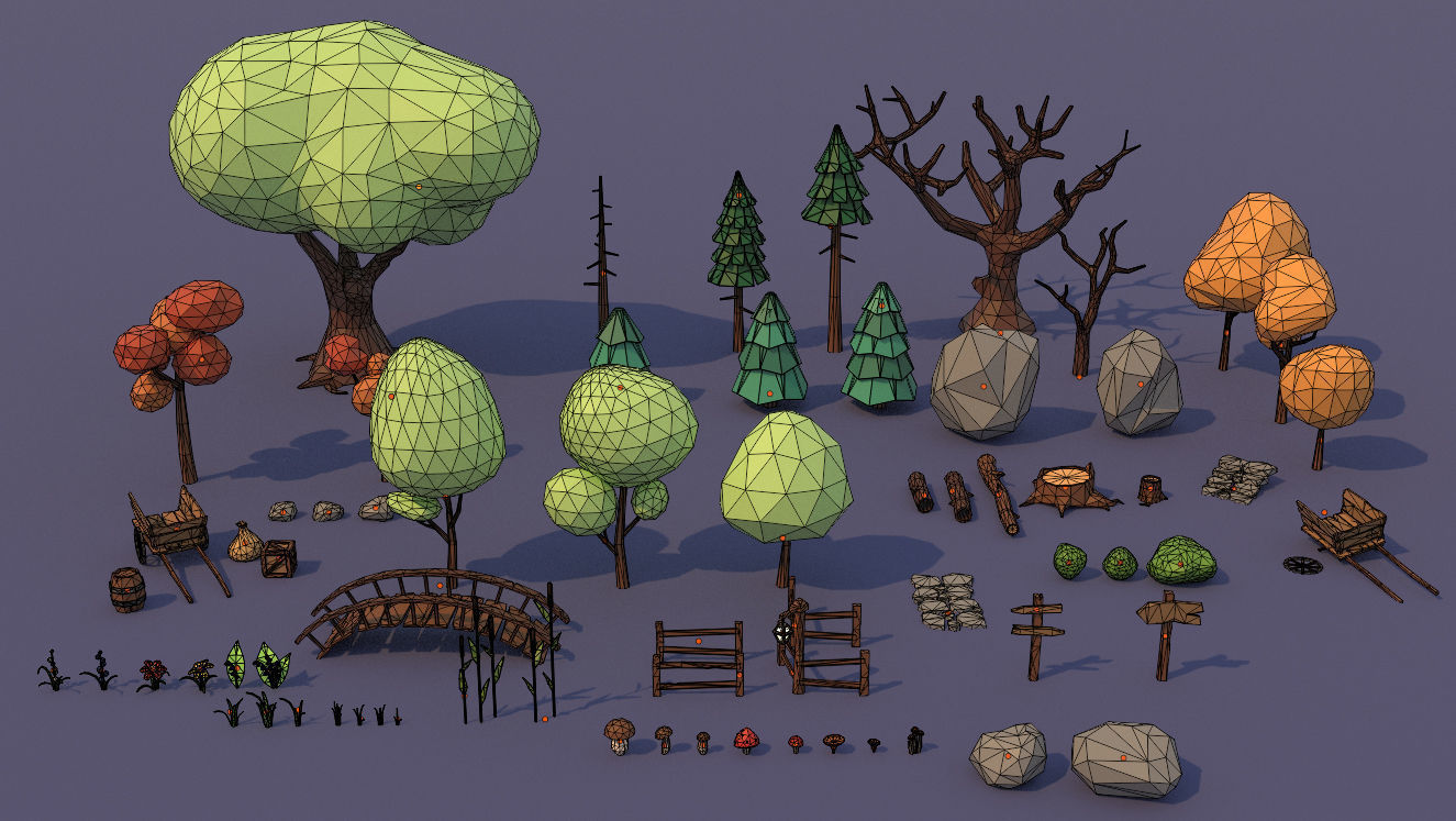 Lowpoly nature asset pack Low-poly 3D model_5