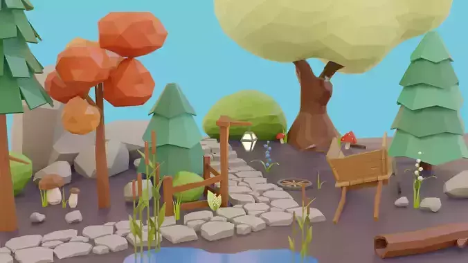Lowpoly nature asset pack