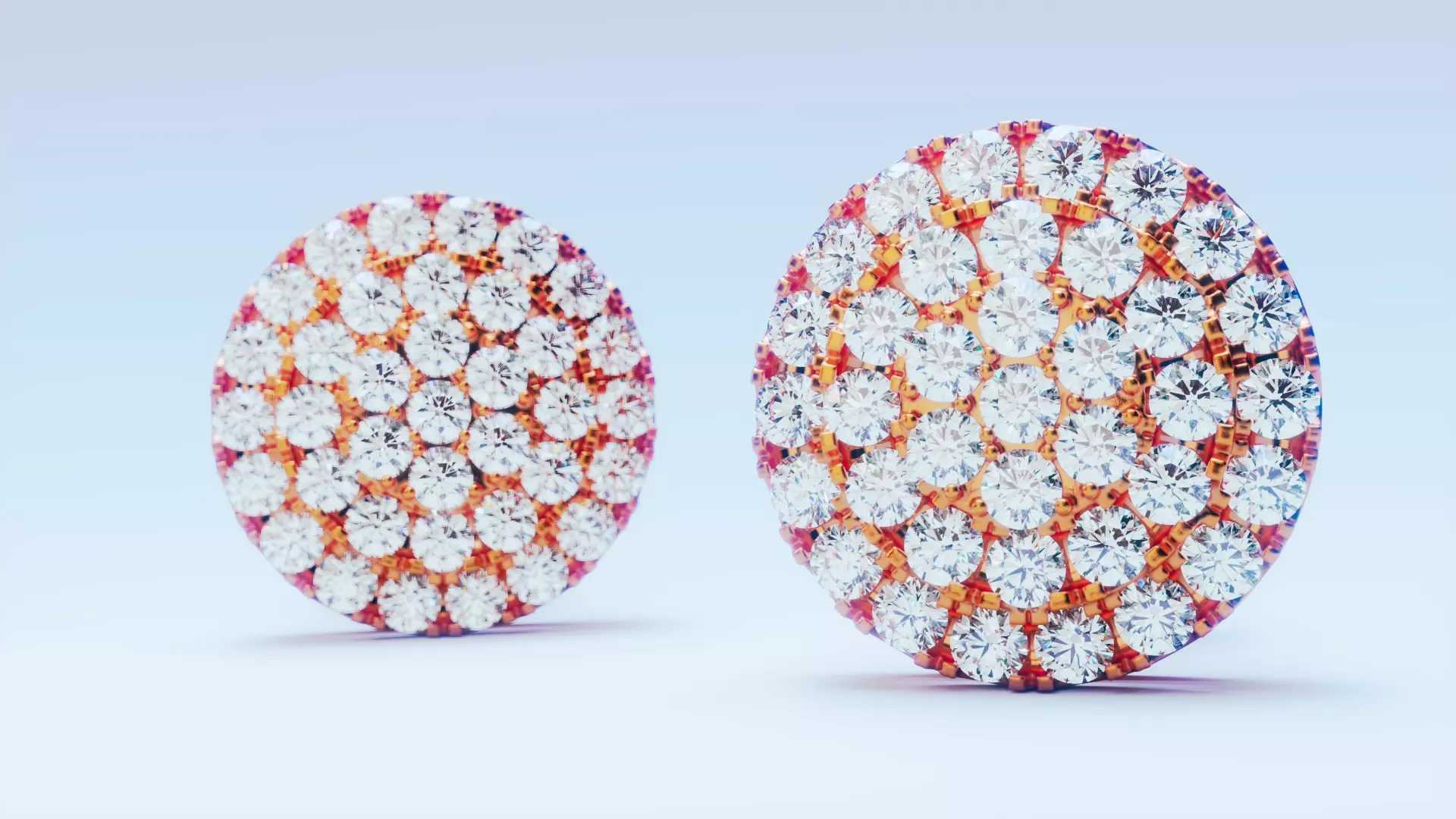 Diamond Cluster Stud Earrings 2 3D print model_0