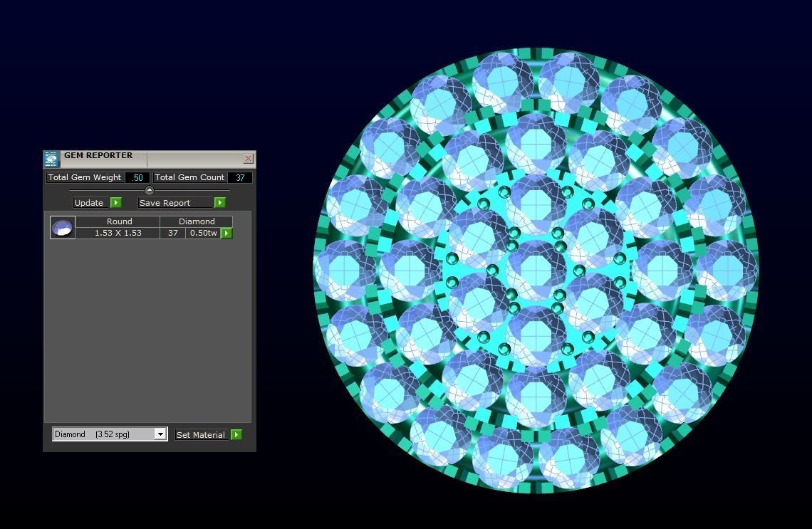 Diamond Cluster Stud Earrings 2 3D print model_2