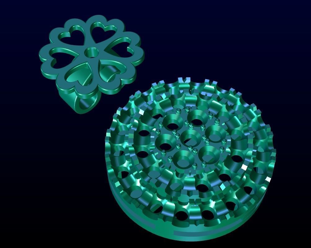 Diamond Cluster Stud Earrings 2 3D print model_7