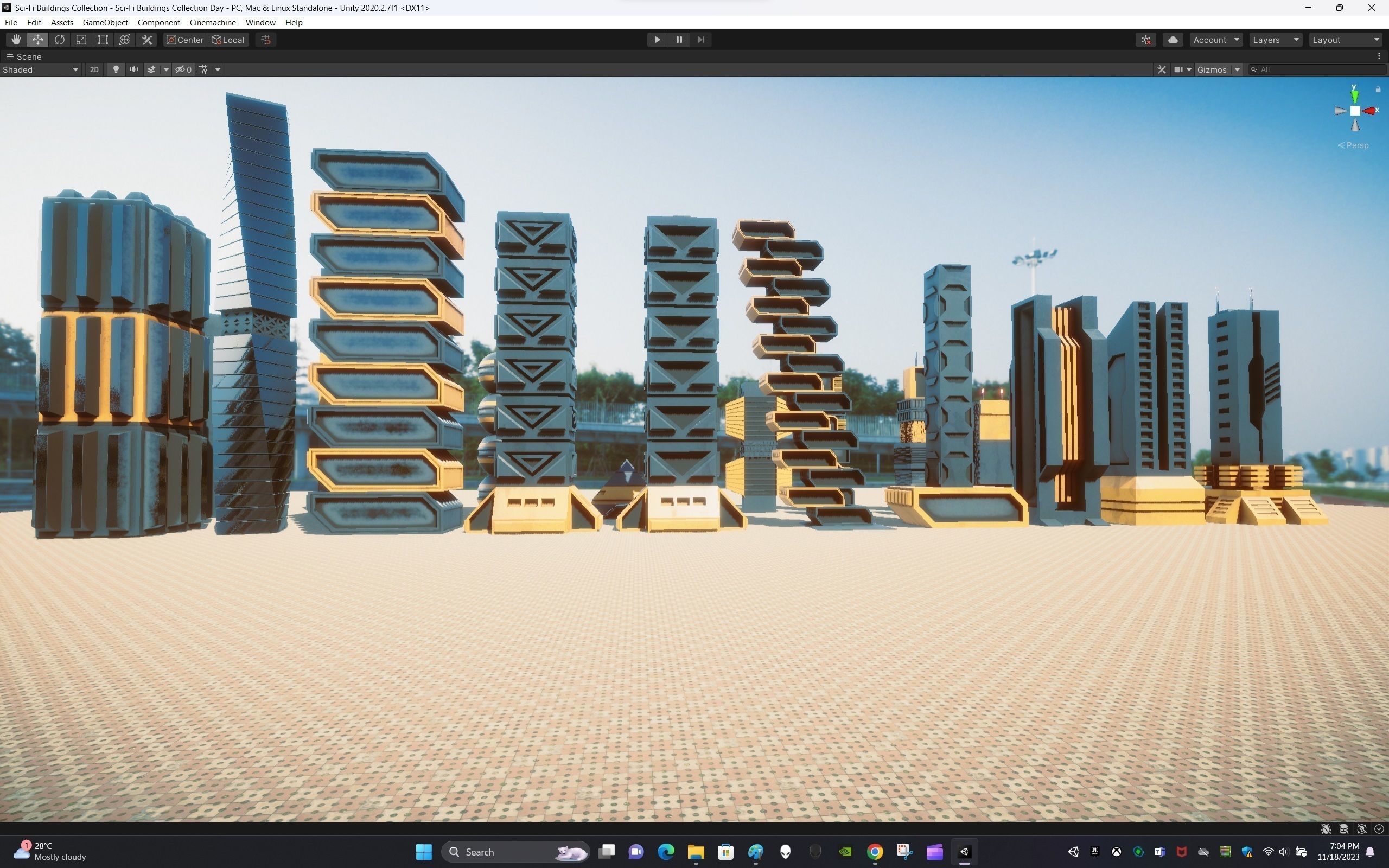 Sci-Fi Buildings Collection Low-poly 3D model_16