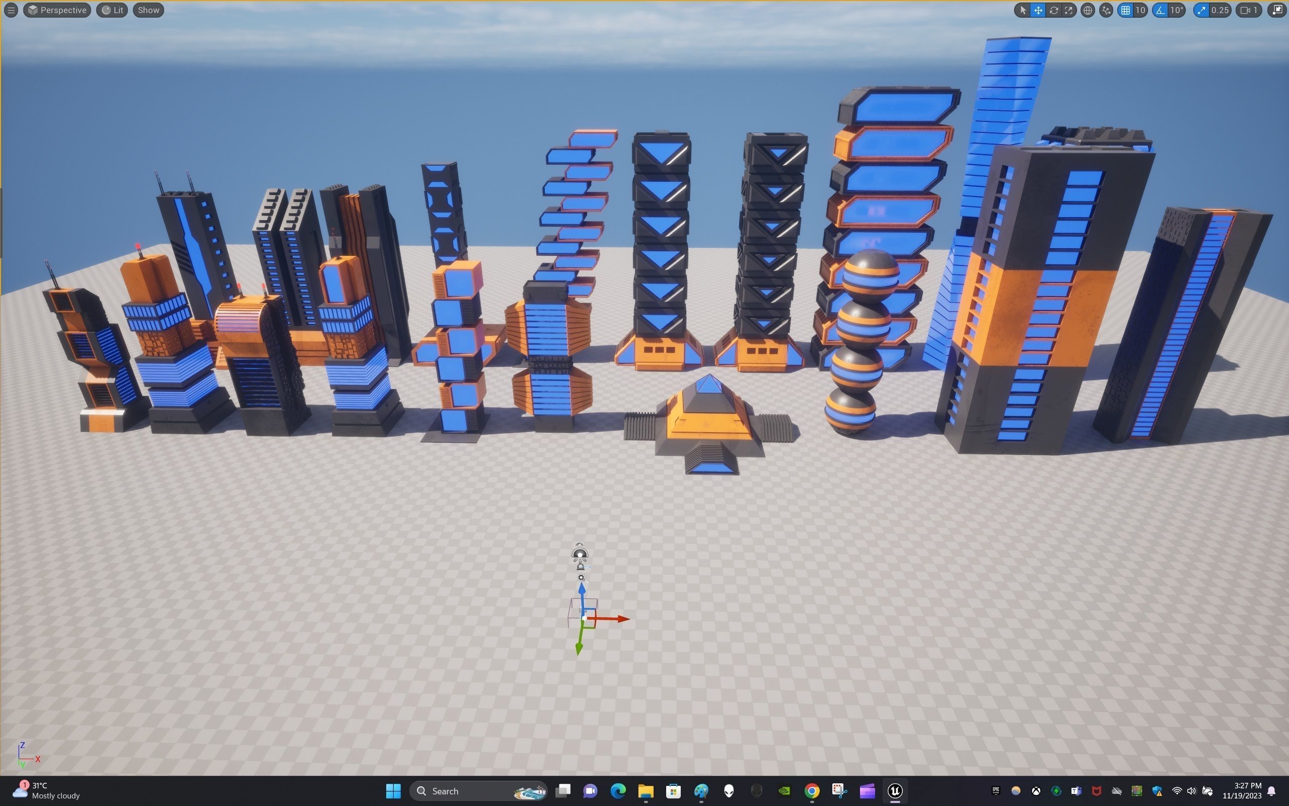 Sci-Fi Buildings Collection Low-poly 3D model_30