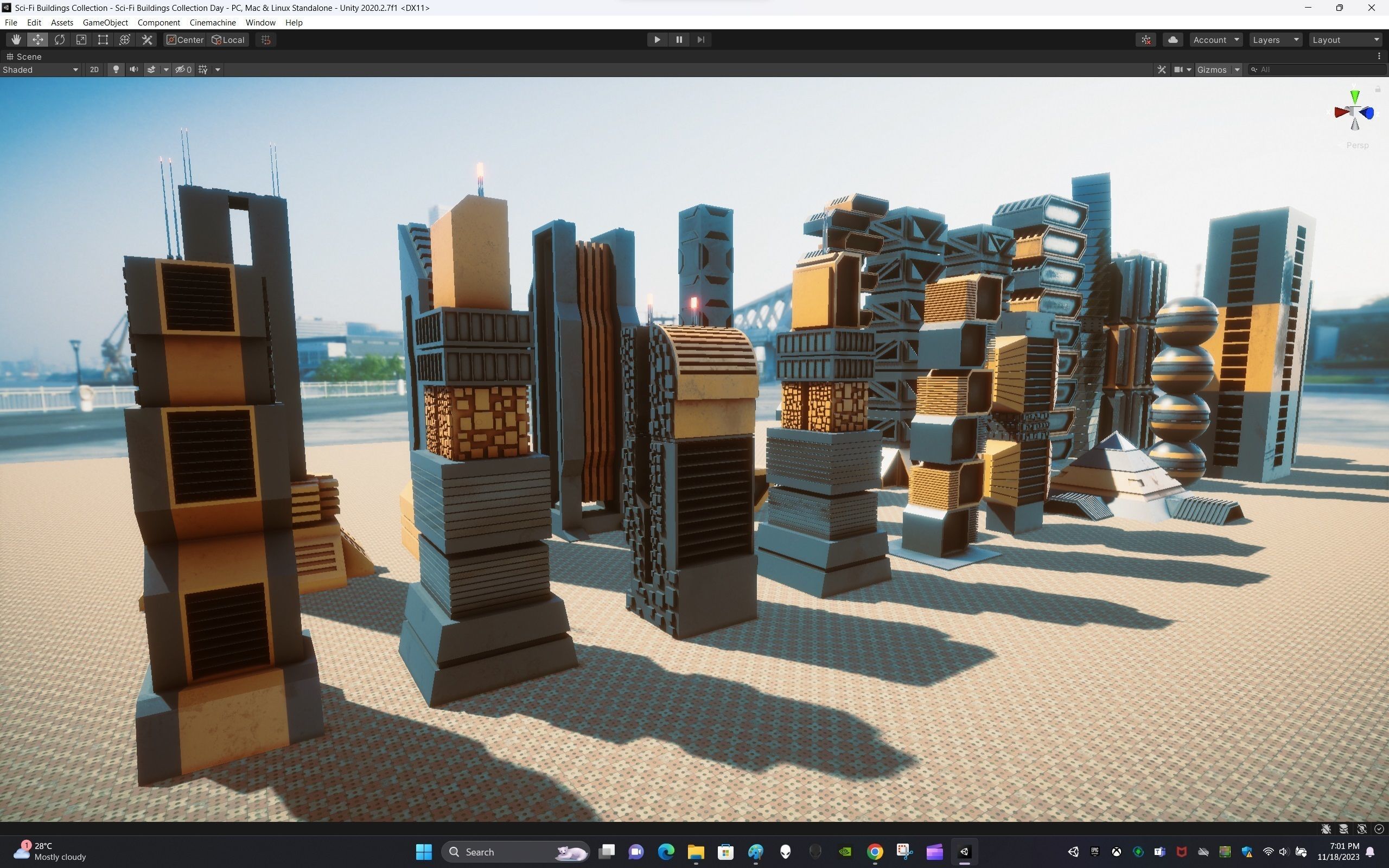 Sci-Fi Buildings Collection Low-poly 3D model_13