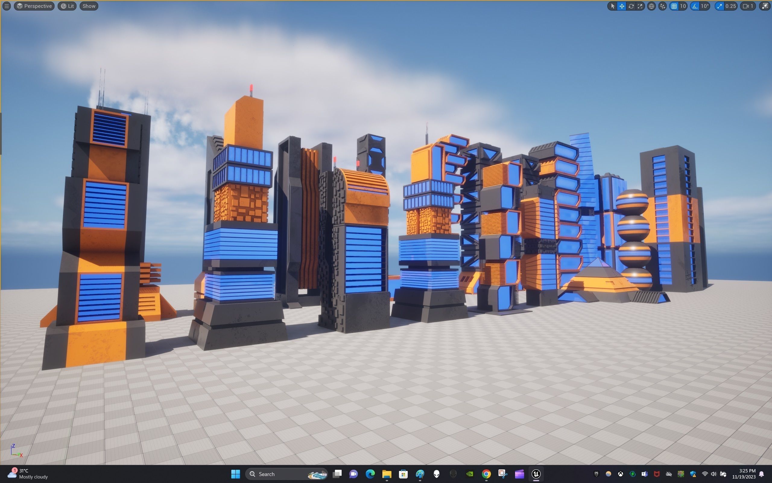 Sci-Fi Buildings Collection Low-poly 3D model_28