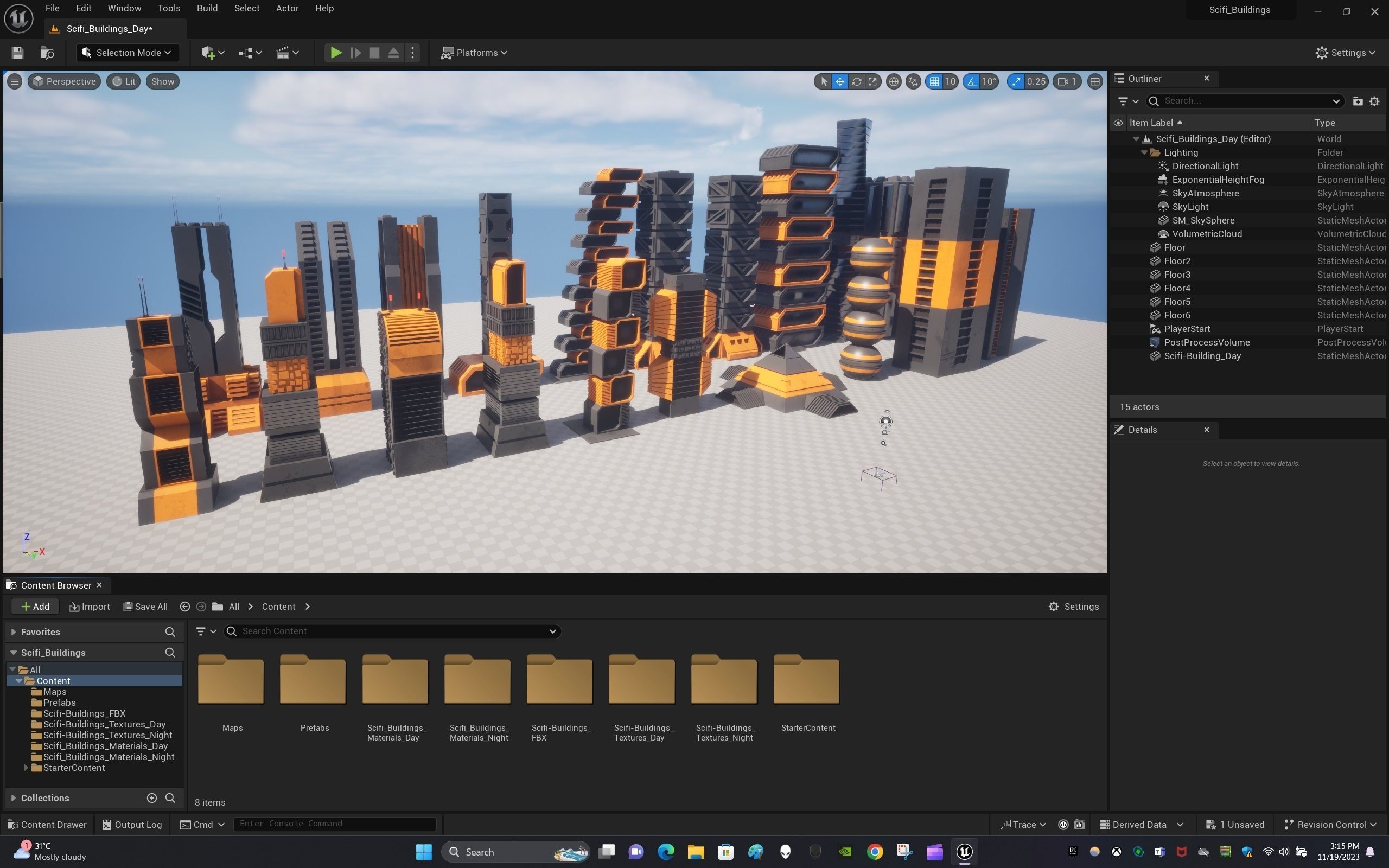 Sci-Fi Buildings Collection Low-poly 3D model_21