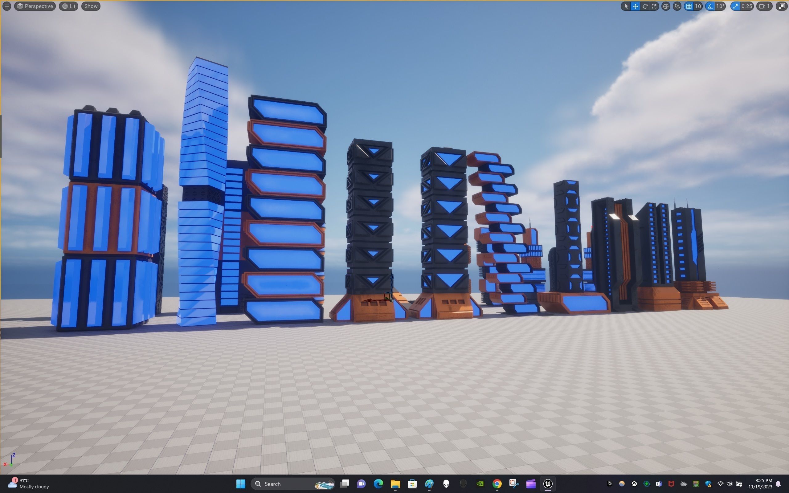 Sci-Fi Buildings Collection Low-poly 3D model_29