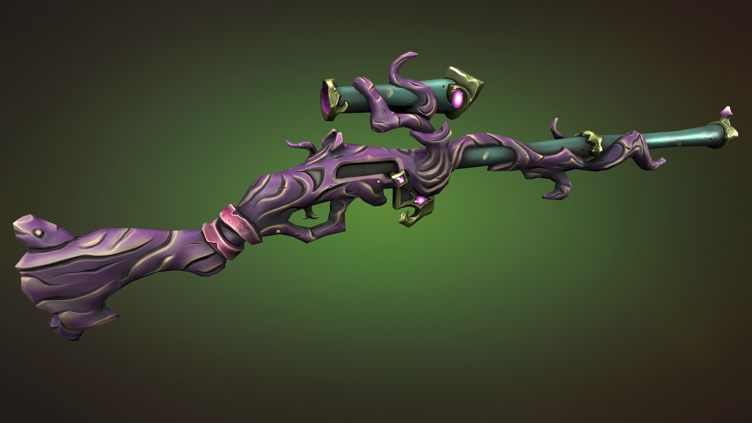 Wooden sniper rifle 3d print 3D print model_9