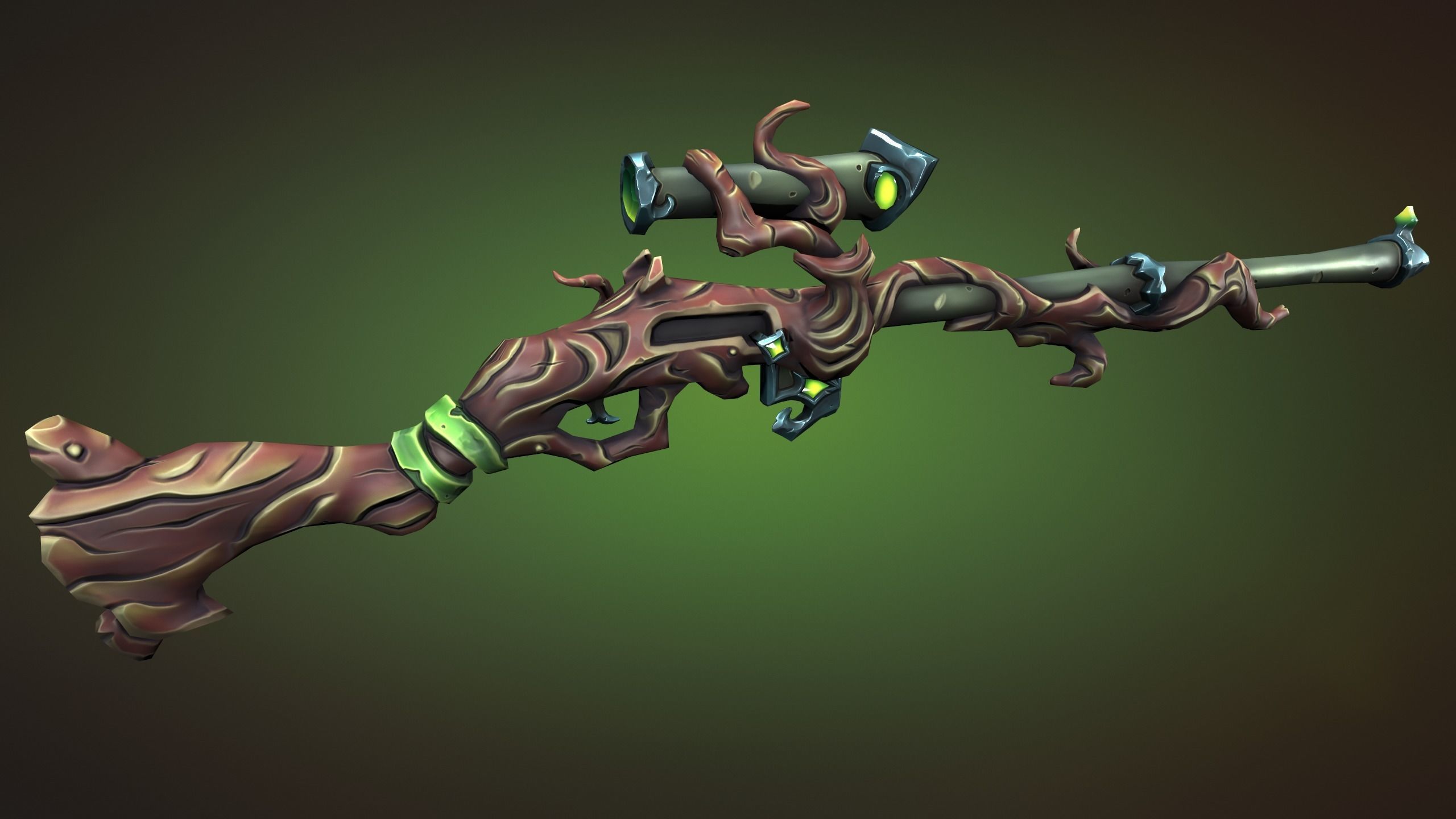 Wooden sniper rifle 3d print 3D print model_7