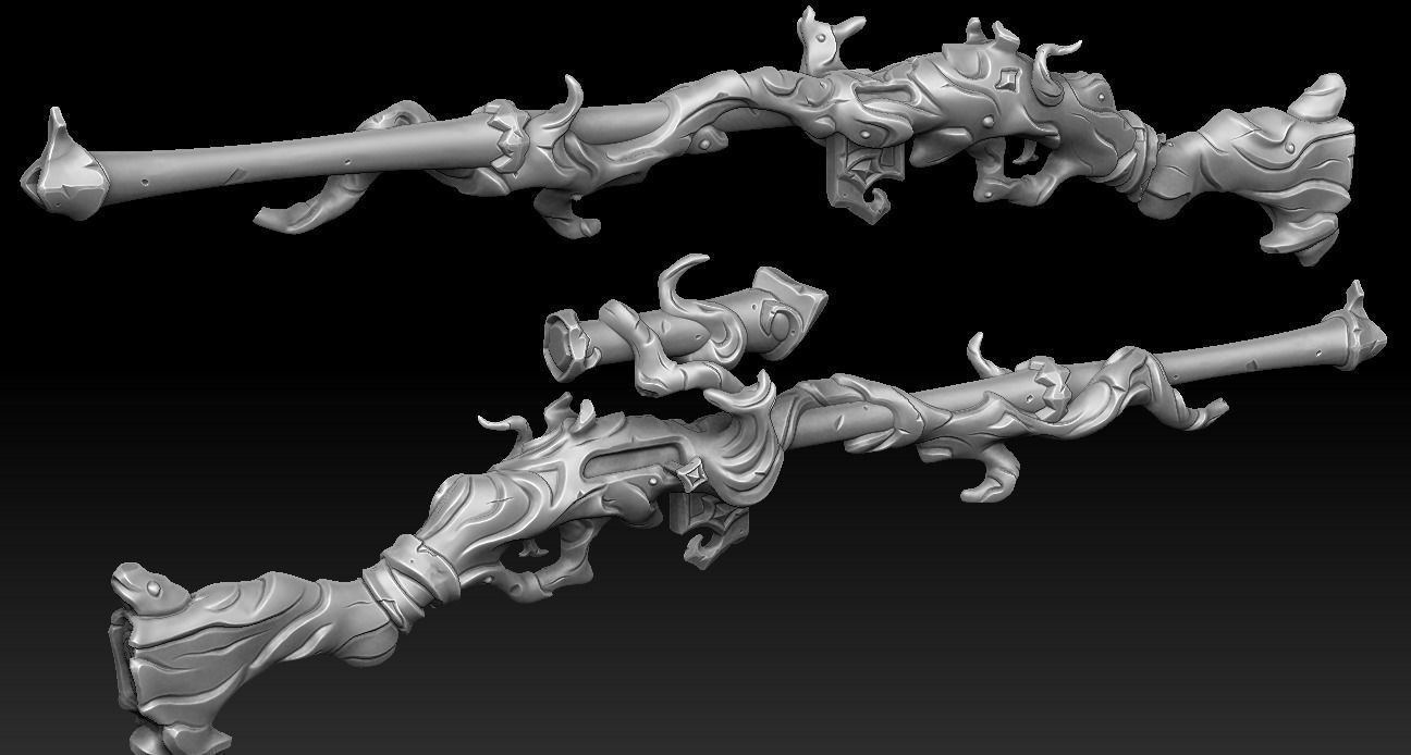 Wooden sniper rifle 3d print 3D print model_4