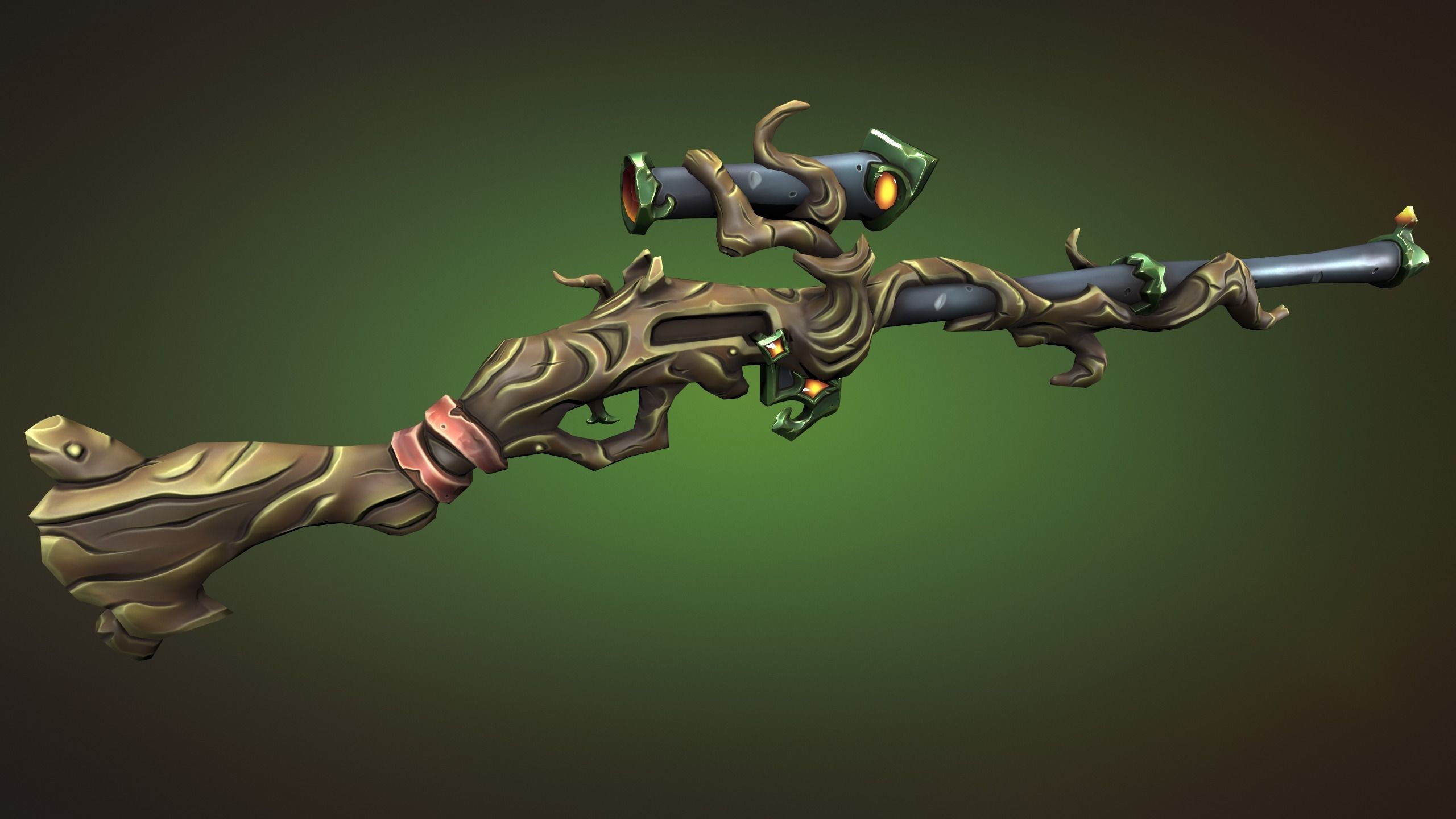 Wooden sniper rifle 3d print 3D print model_6