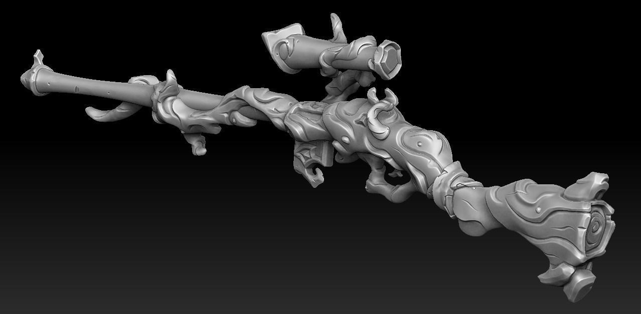 Wooden sniper rifle 3d print 3D print model_3