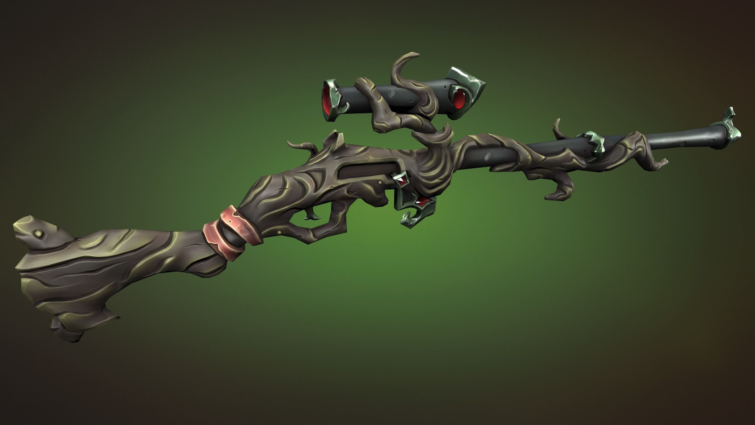 Wooden sniper rifle 3d print 3D print model_12