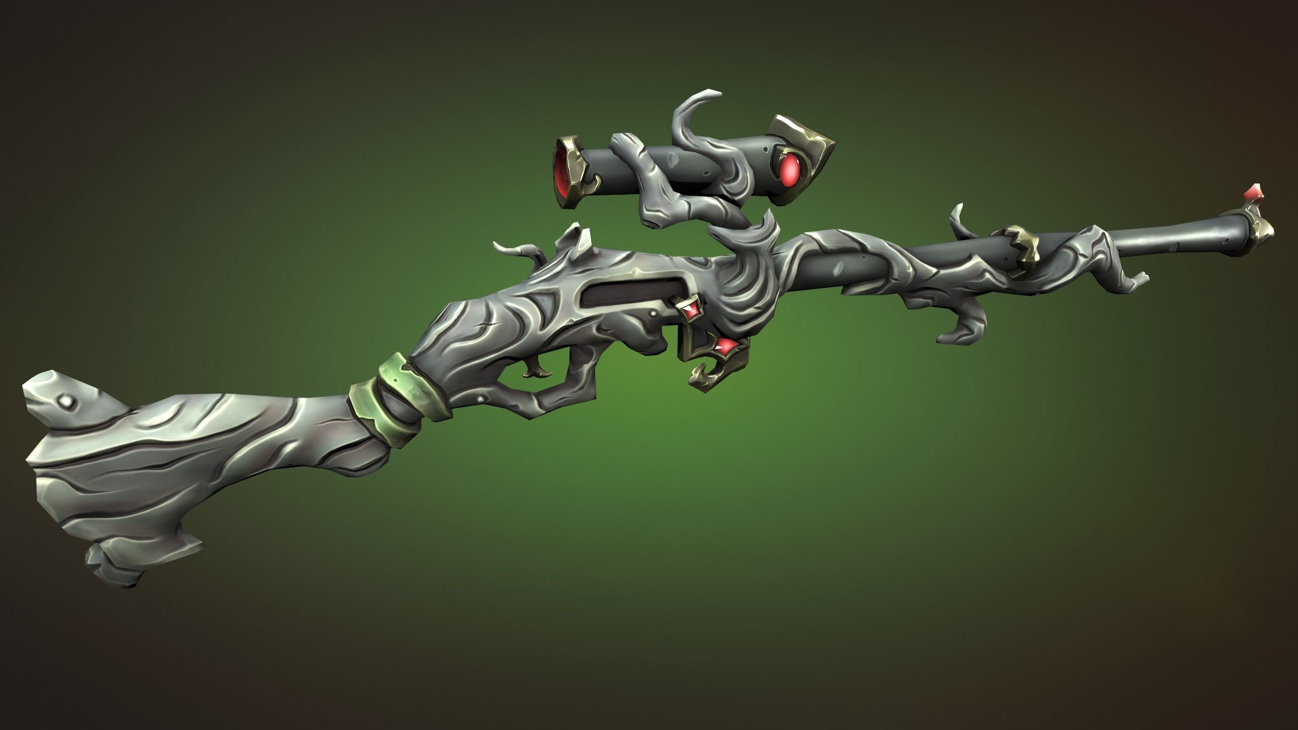 Wooden sniper rifle 3d print 3D print model_11