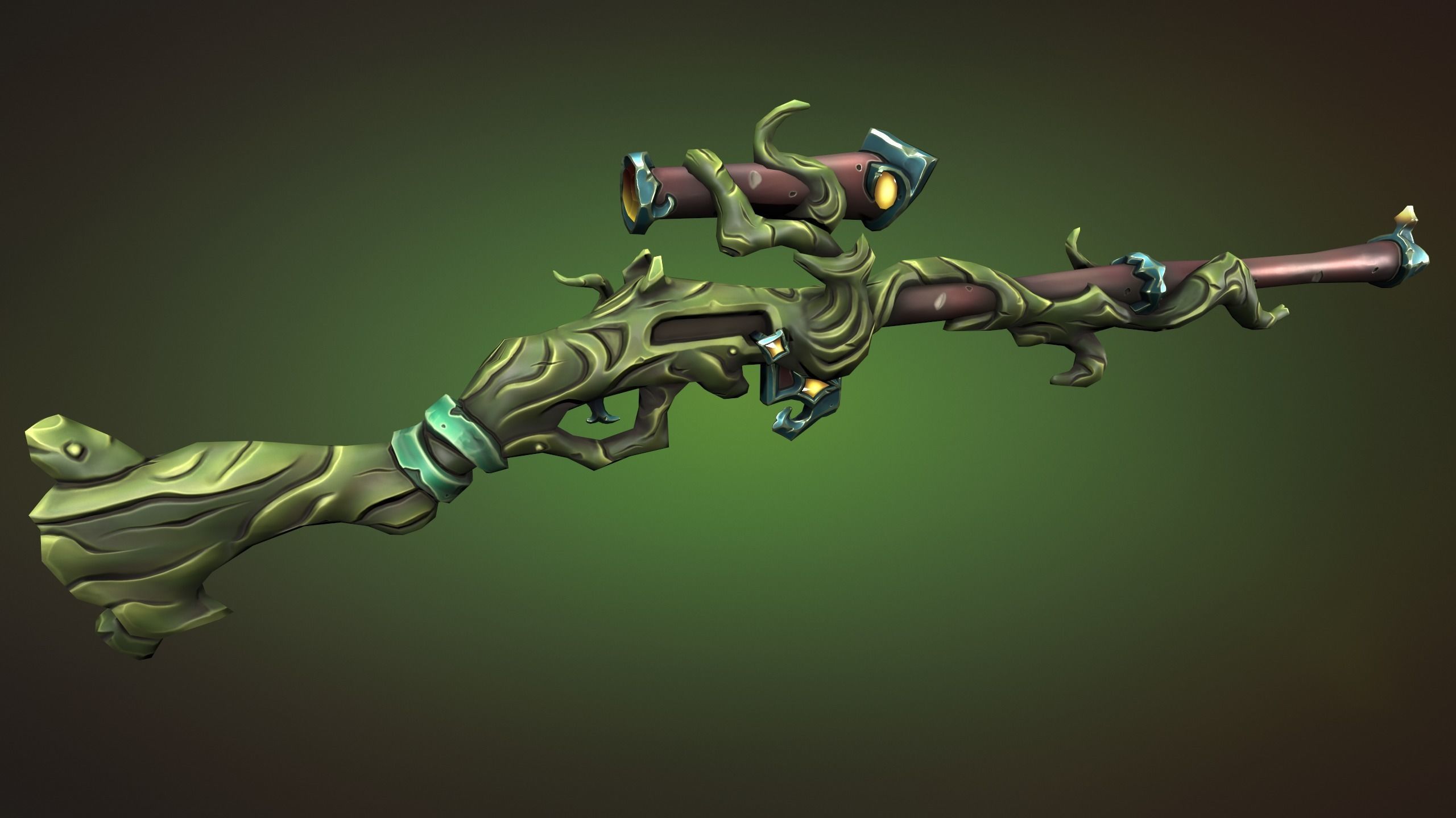 Wooden sniper rifle 3d print 3D print model_10