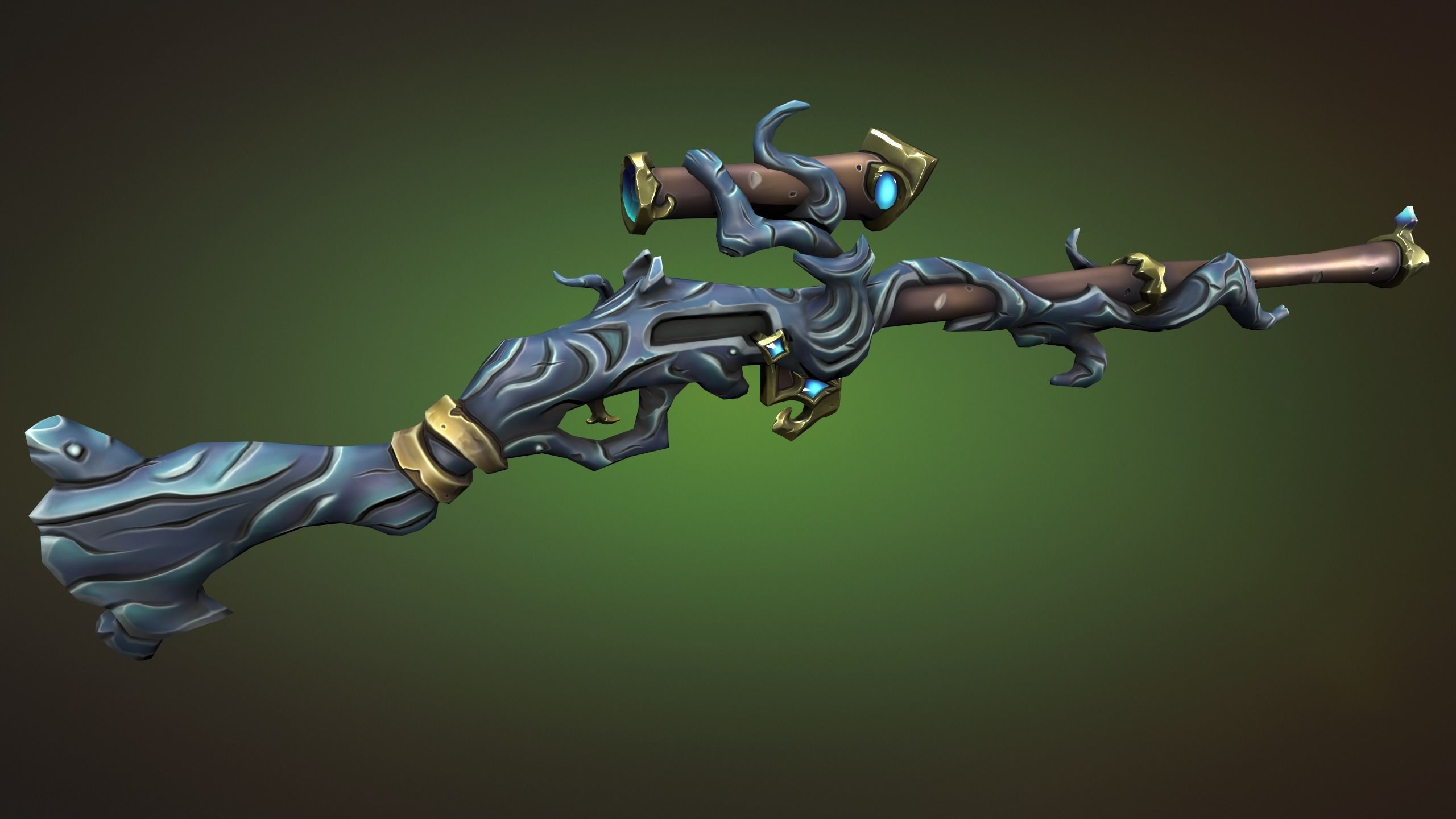 Wooden sniper rifle 3d print 3D print model_8