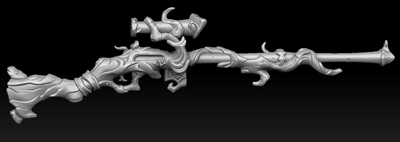 Wooden sniper rifle 3d print 3D print model_2