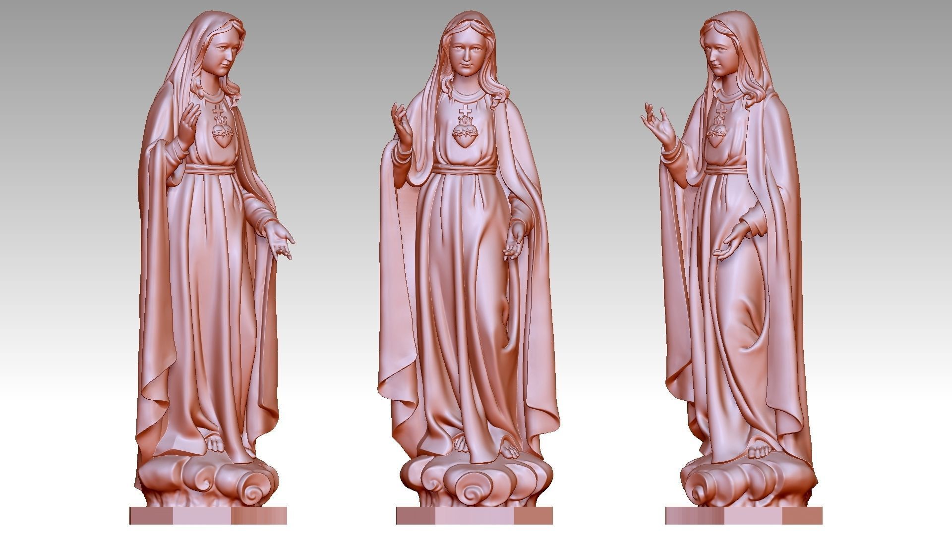 Our Lady of Fatima with Heart 3D print model_8