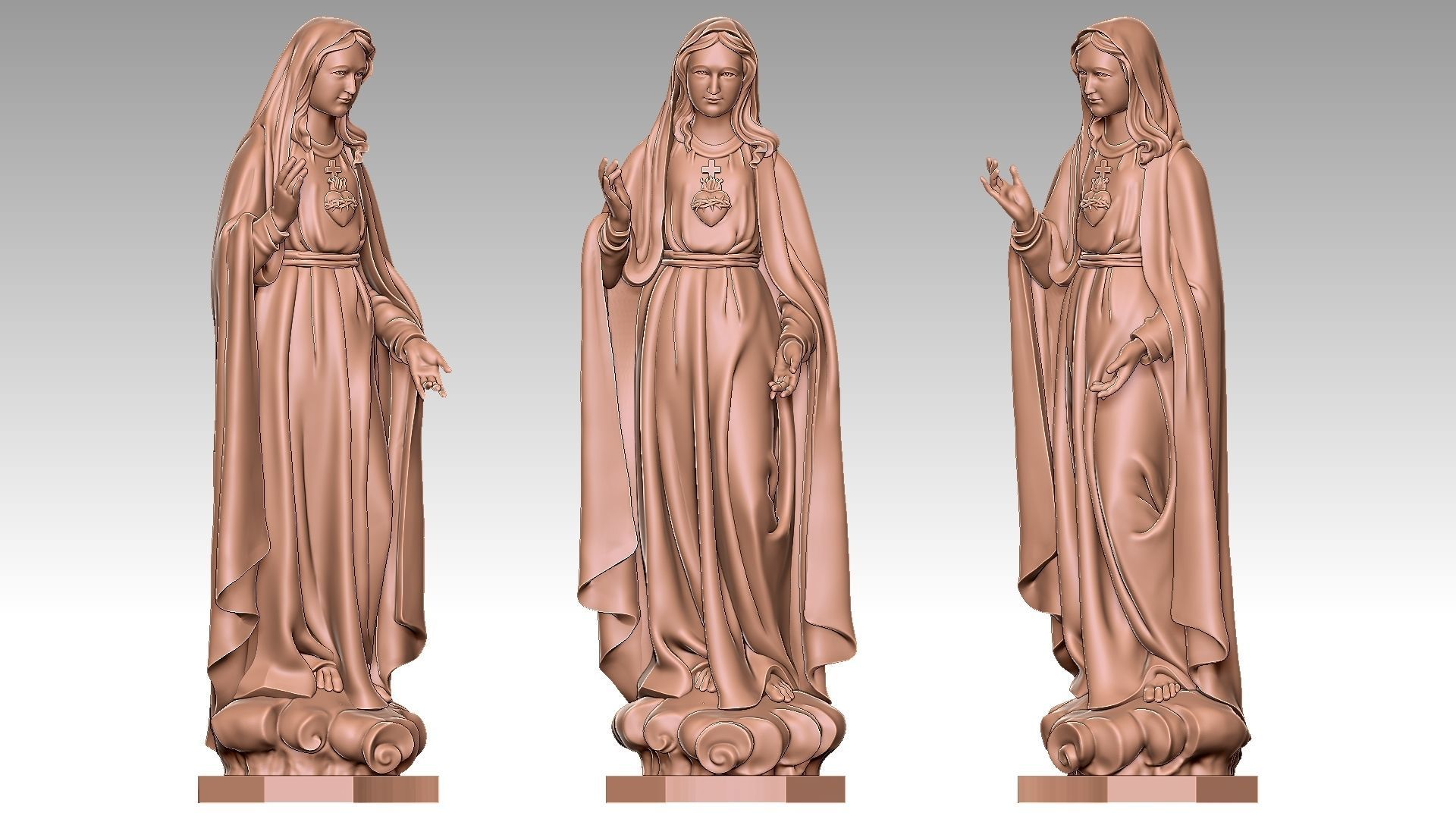 Our Lady of Fatima with Heart 3D print model_13