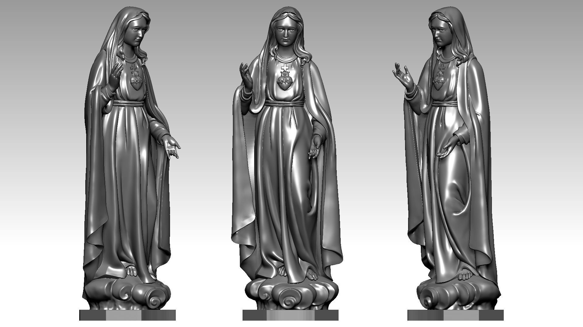 Our Lady of Fatima with Heart 3D print model_14