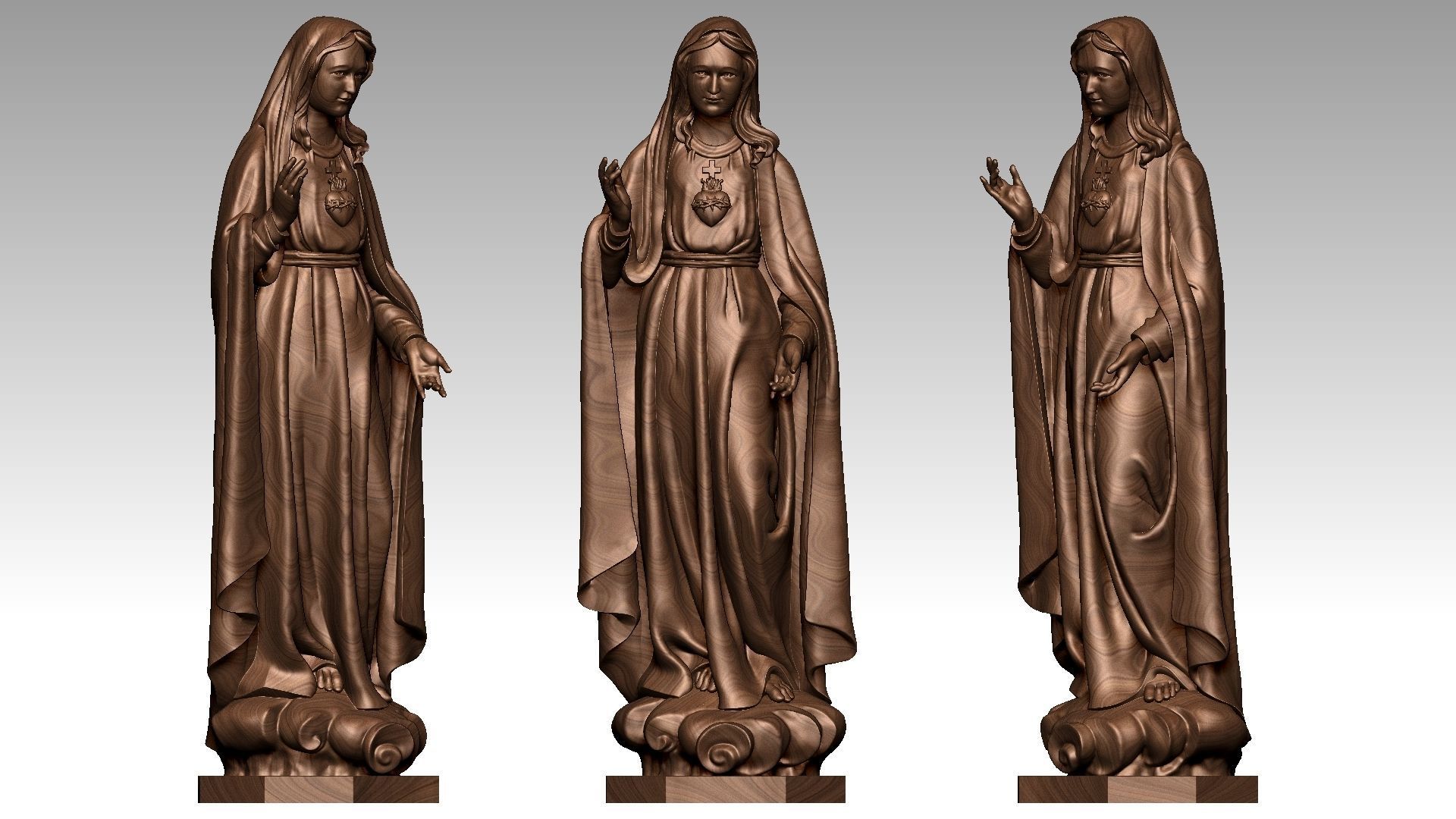 Our Lady of Fatima with Heart 3D print model_11