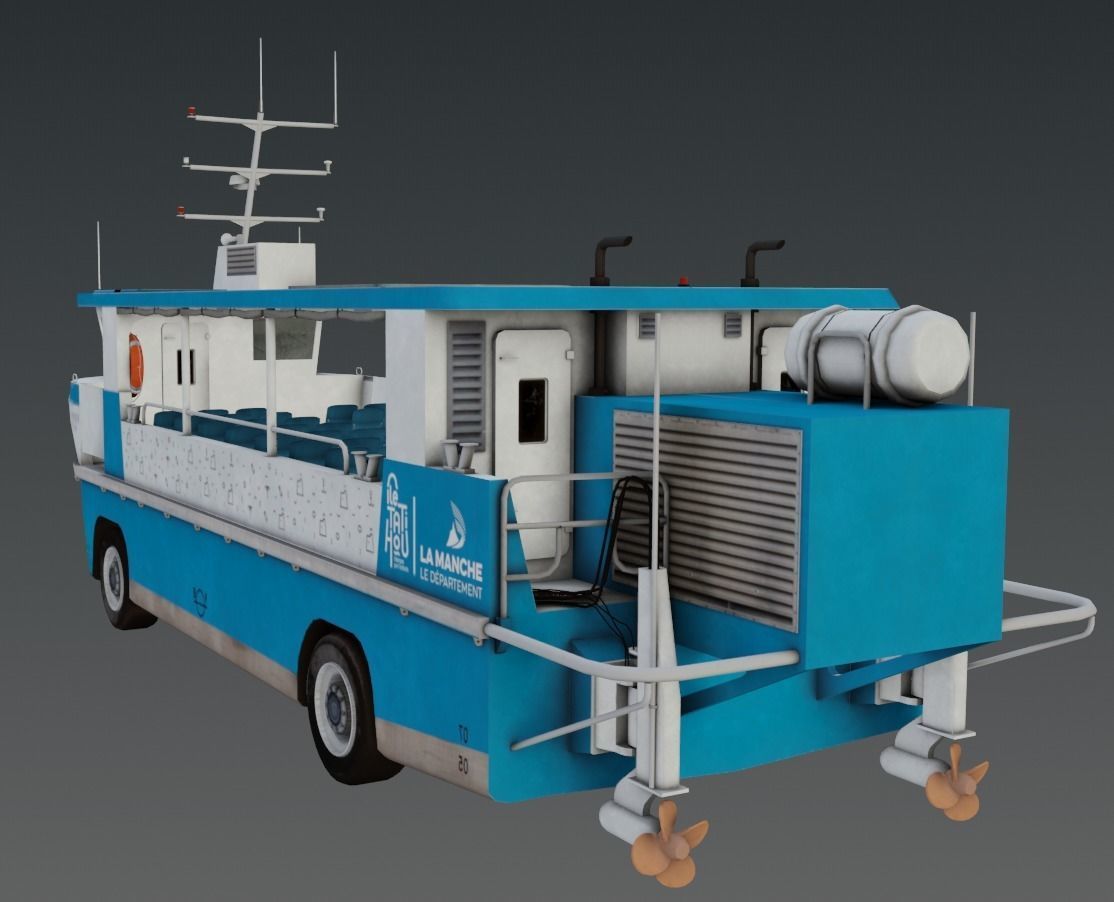 Amphibious Ferry Tatihou III 3D low-poly Low-poly 3D model_4