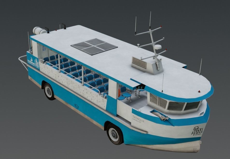 Amphibious Ferry Tatihou III 3D low-poly Low-poly 3D model_8