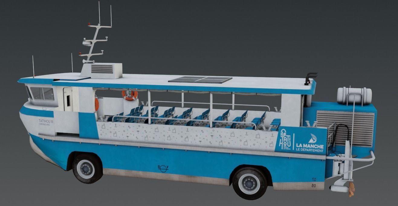 Amphibious Ferry Tatihou III 3D low-poly Low-poly 3D model_3