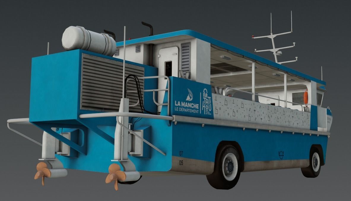 Amphibious Ferry Tatihou III 3D low-poly Low-poly 3D model_6