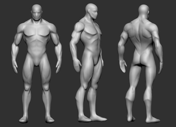 Stylized Male Basebody  3D print model