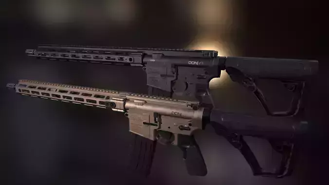 Daniel Defense DDM4V7 Low-poly 3D model