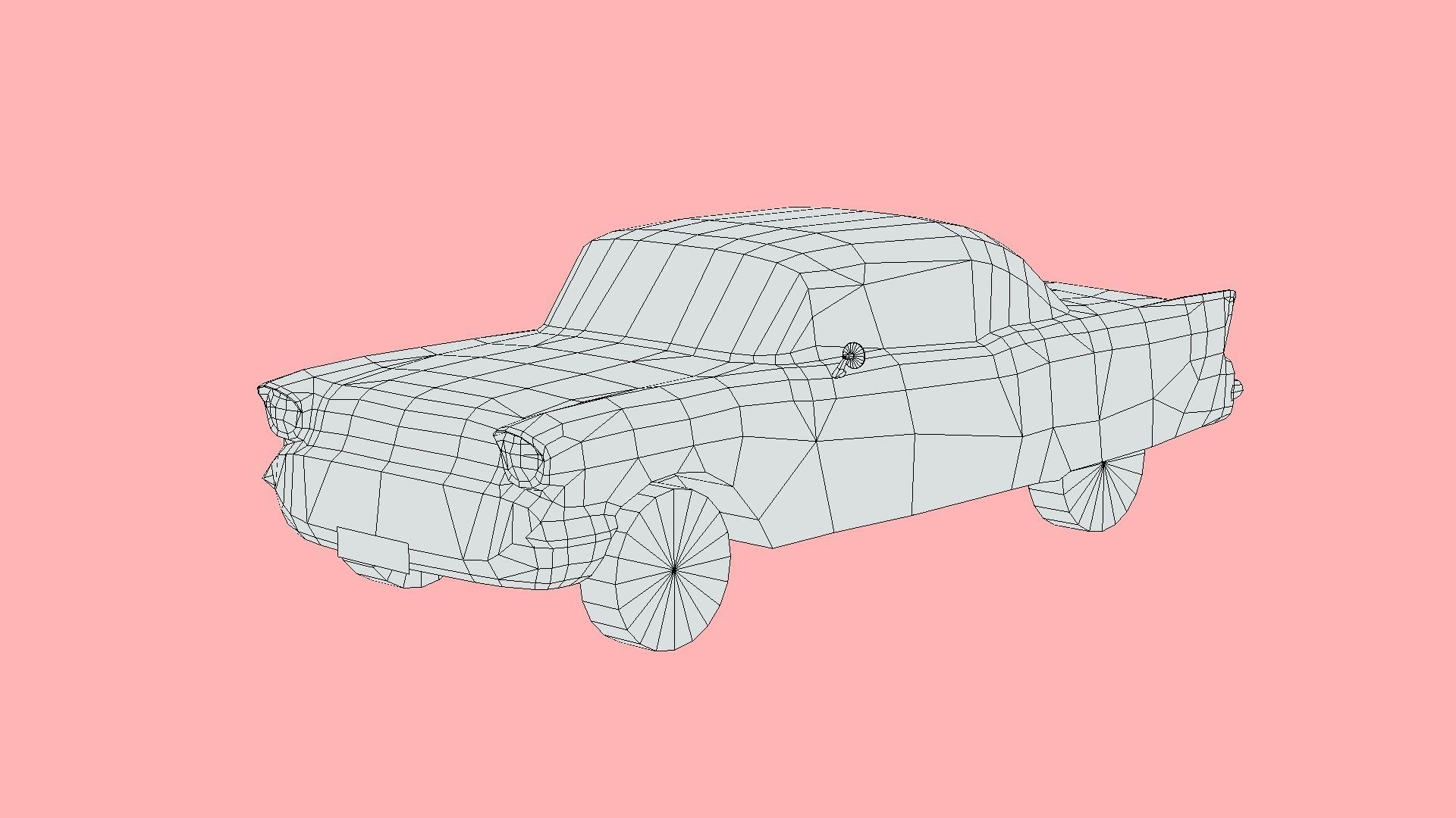 Chevrolet Bel Air 1957 Low-poly 3D model_4