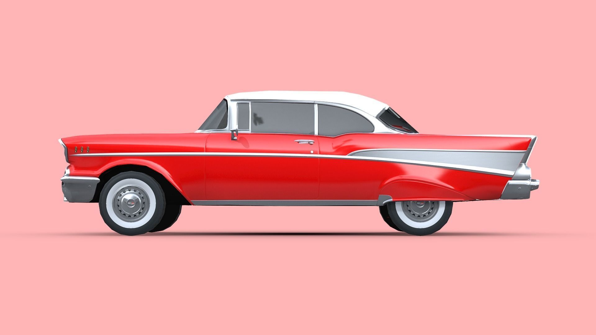 Chevrolet Bel Air 1957 Low-poly 3D model_2