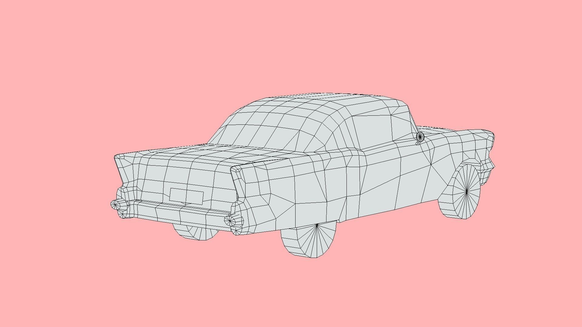 Chevrolet Bel Air 1957 Low-poly 3D model_5