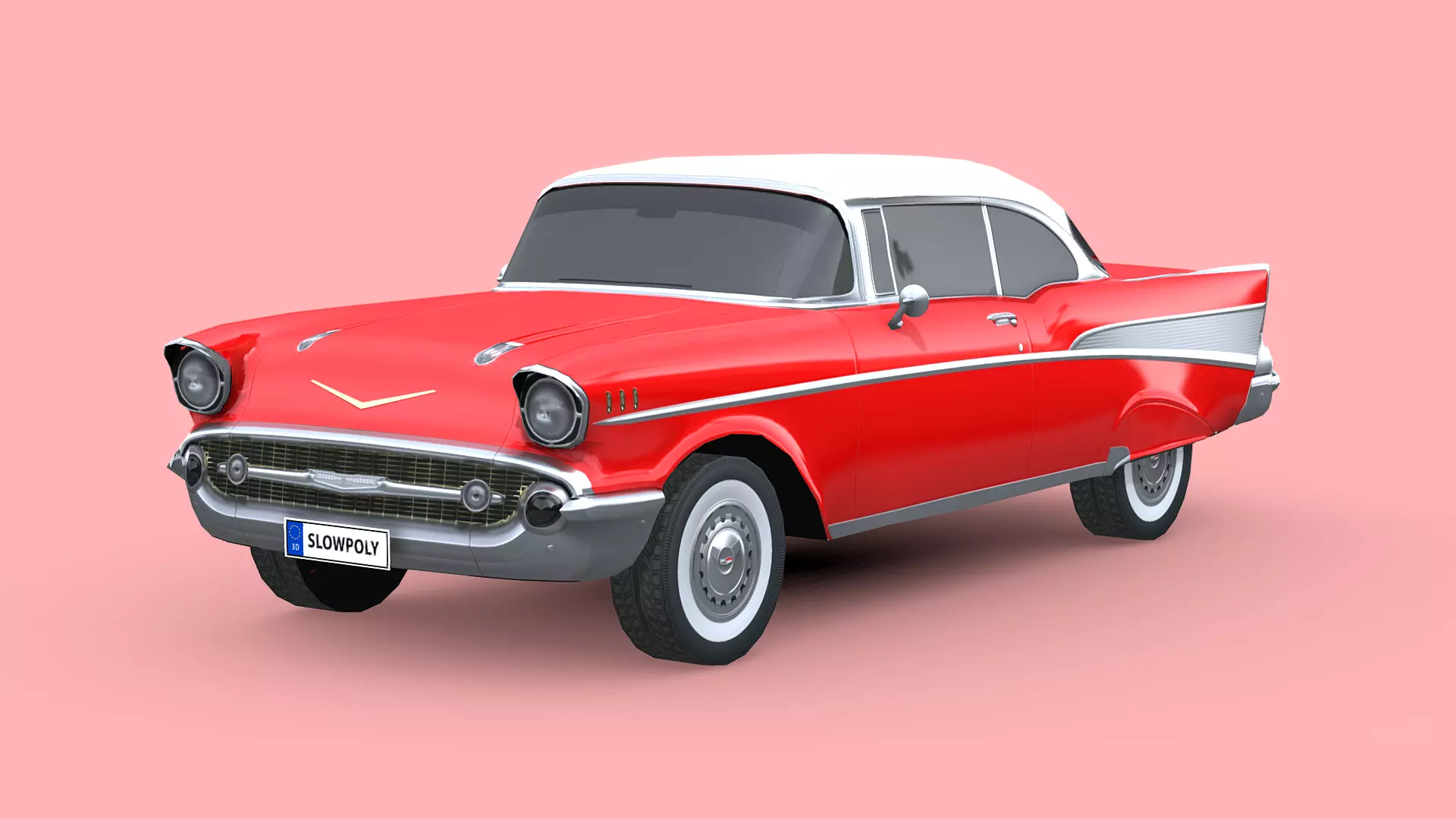 Chevrolet Bel Air 1957 Low-poly 3D model_0