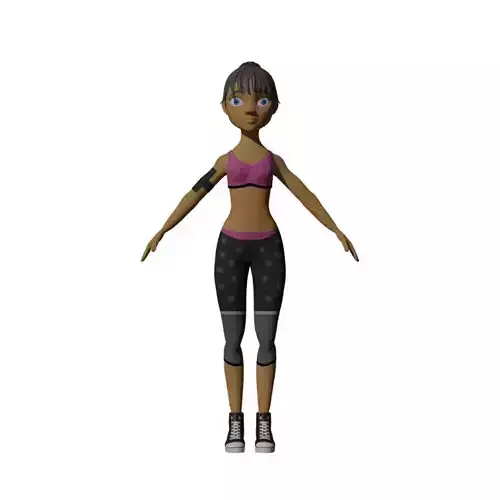 3d lowpoly sports girl