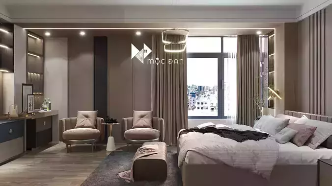 The chocolate bed room sence