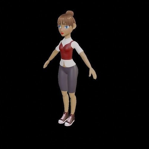 3d lowpoly game character Low-poly 3D model