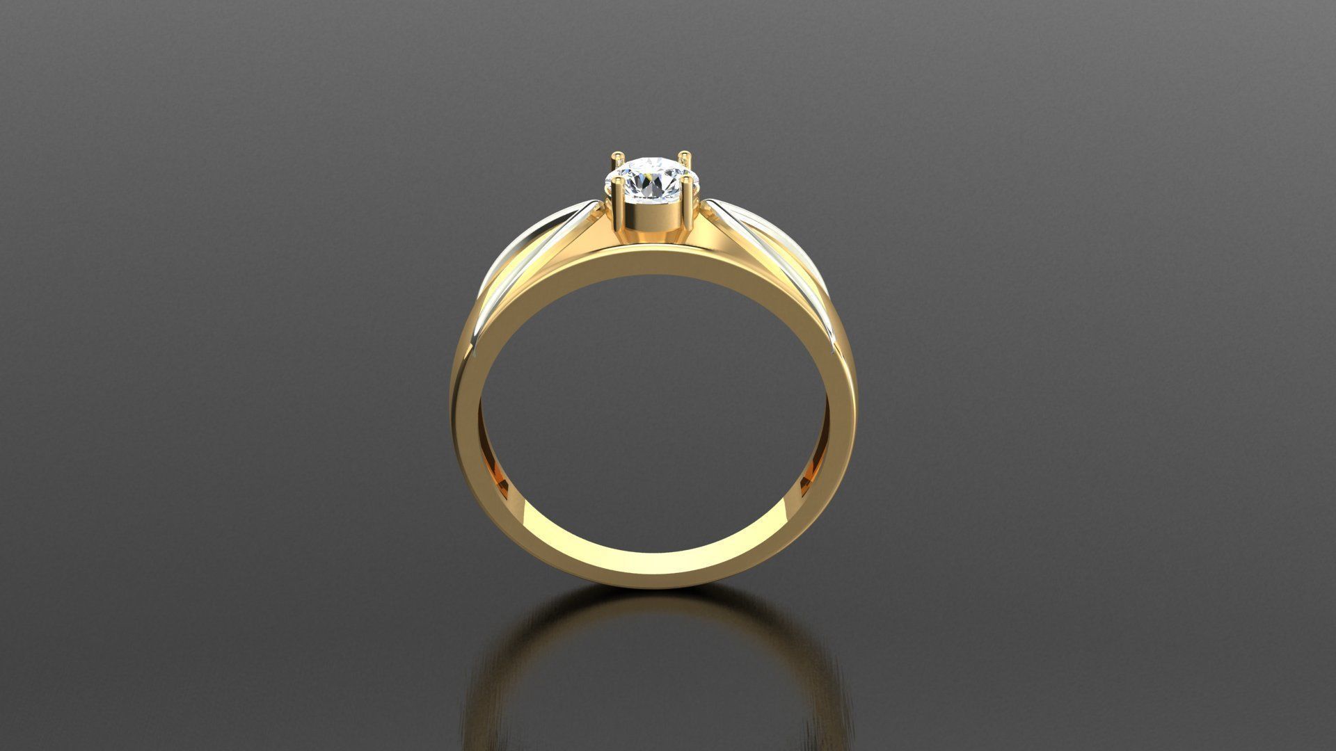 Diamond Solitaire Ring 1 3D print model_4