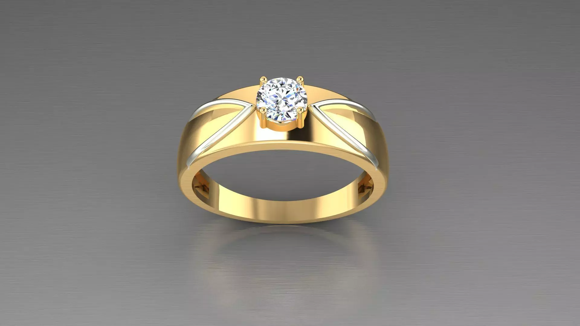 Diamond Solitaire Ring 1 3D print model_0