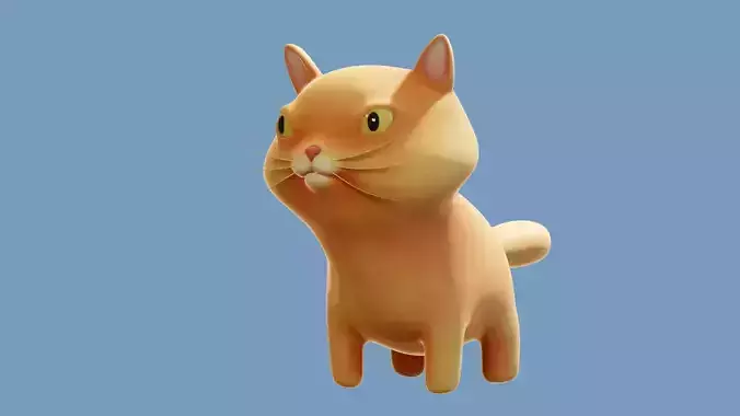 3d cartoon cat with rig