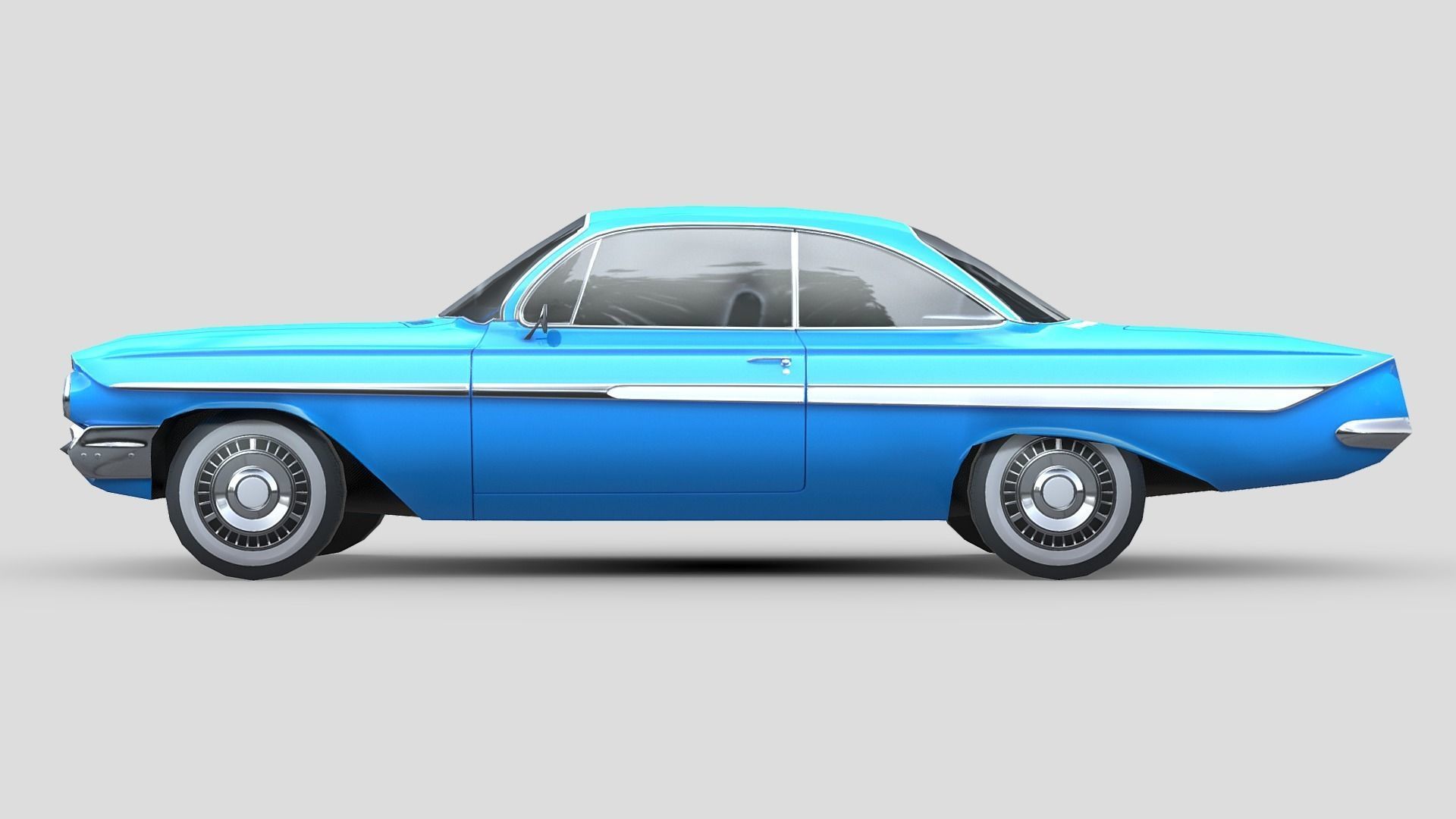Chevrolet Impala Coupe 1961 Low-poly 3D model_2