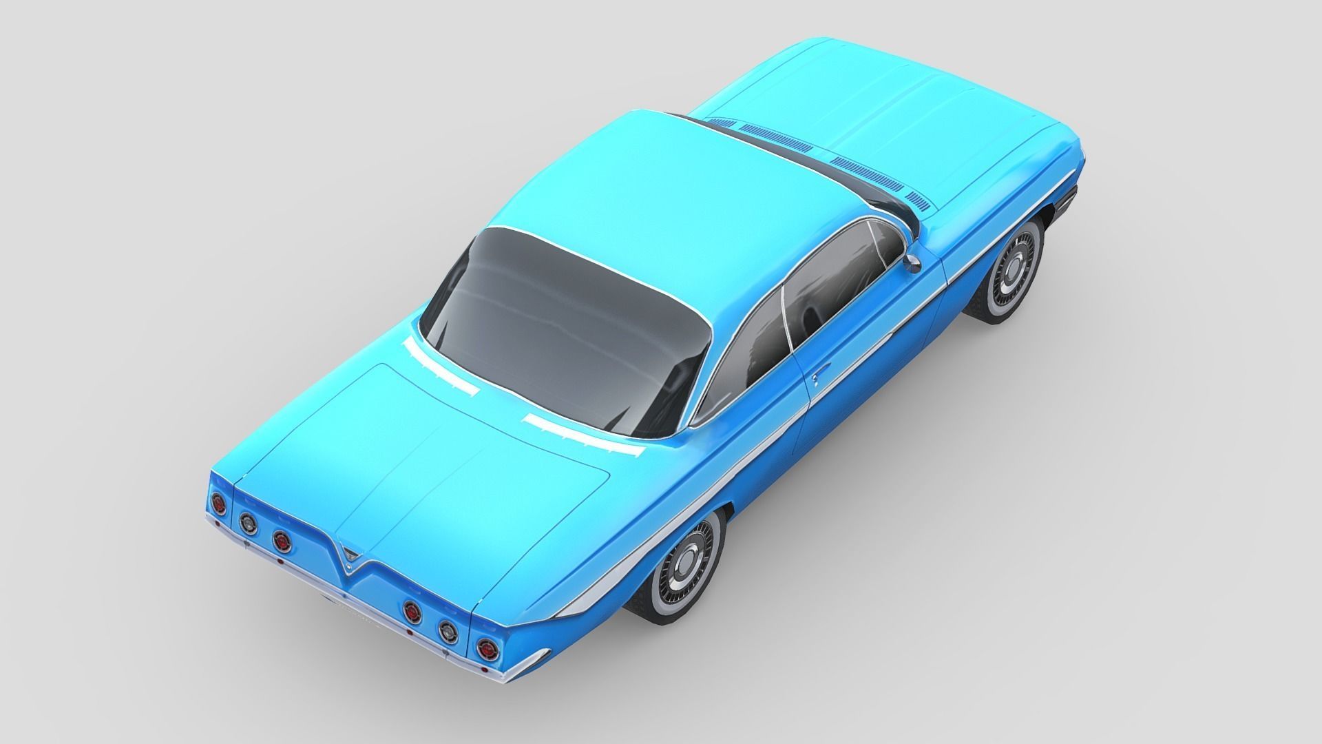 Chevrolet Impala Coupe 1961 Low-poly 3D model_4