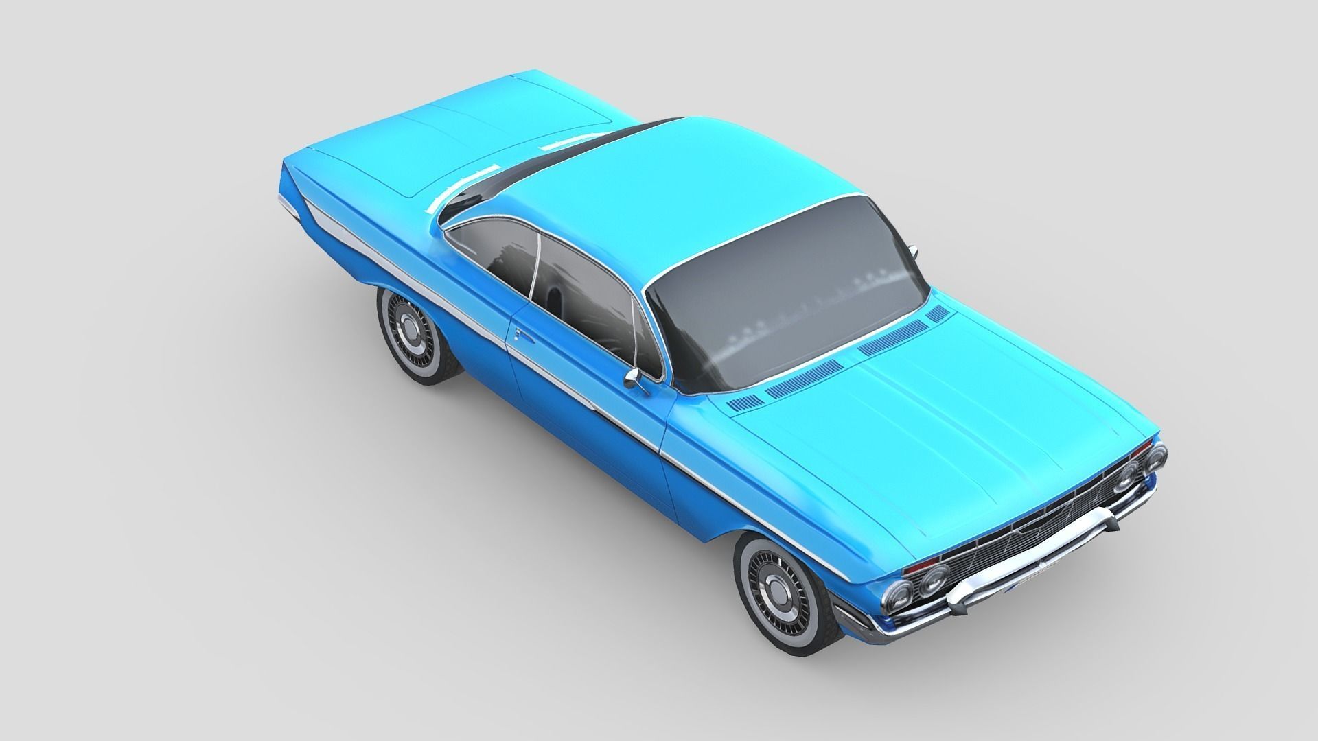 Chevrolet Impala Coupe 1961 Low-poly 3D model_3